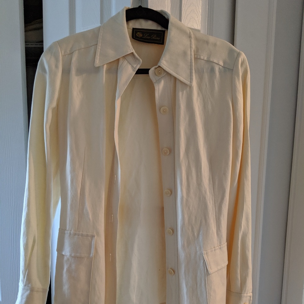 Loro Piana Cream Linen Jacket with belt
